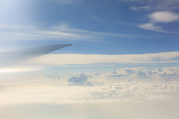 istock Wing of airplane from window 543478760