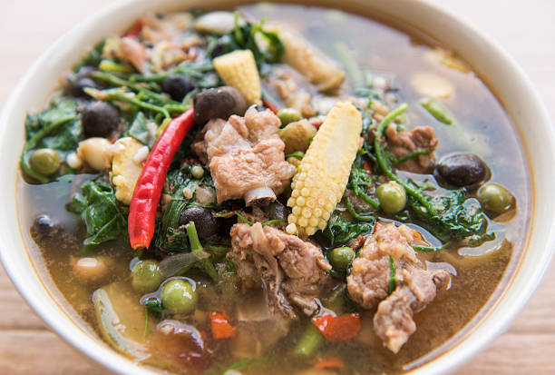 istock Pork rip and mixed vegetables with a Northern Spices, 543480020