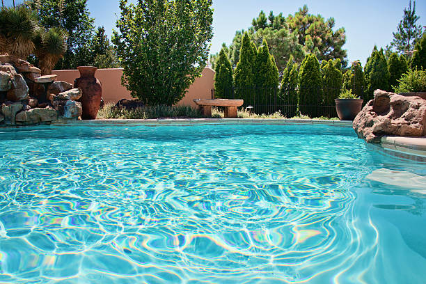 istock Summer Back Yard Patio with Swimming Pool 543483434