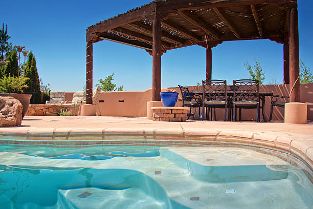 istock Summer Back Yard Patio with Swimming Pool 543483692