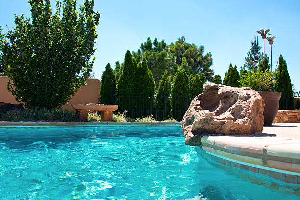 istock Summer Back Yard Patio with Swimming Pool 543483874
