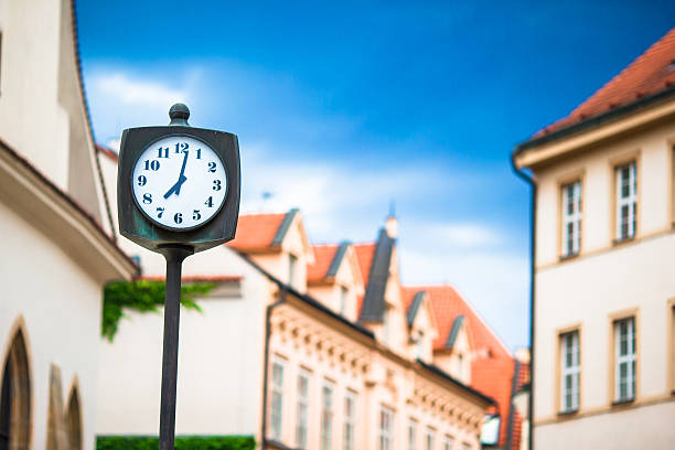 istock Street clock on the square in European cities 543484098