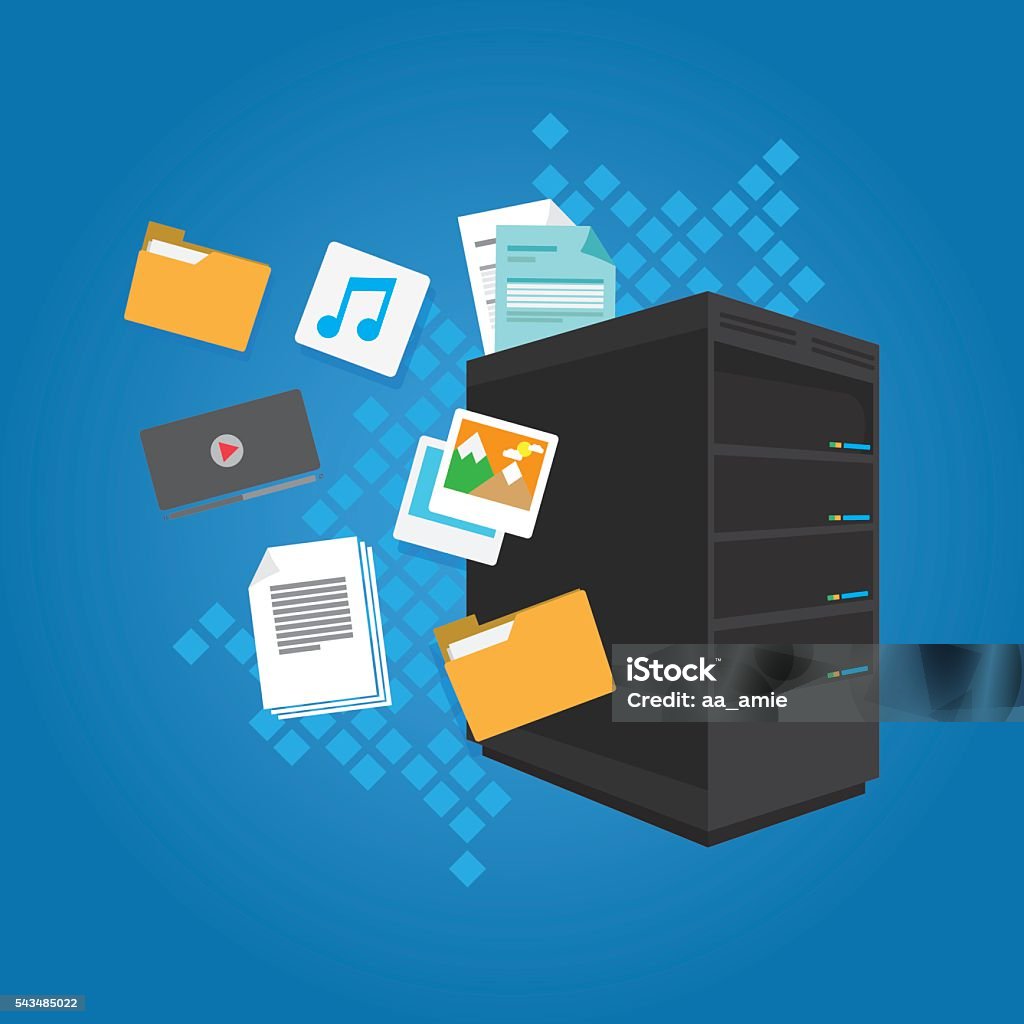 File Server Graphics File Server Data Document Image Video Email Folder Stock Illustration ...