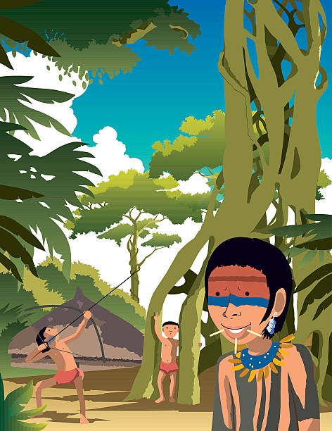 amazonas personen - amazonia stock-grafiken, -clipart, -cartoons und -symbole