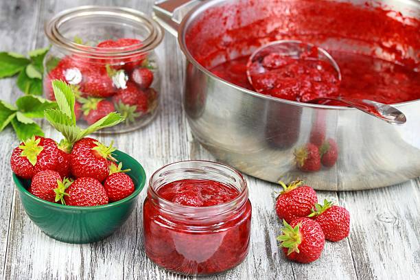 istock Homemade organic red strawberry jam 543486072