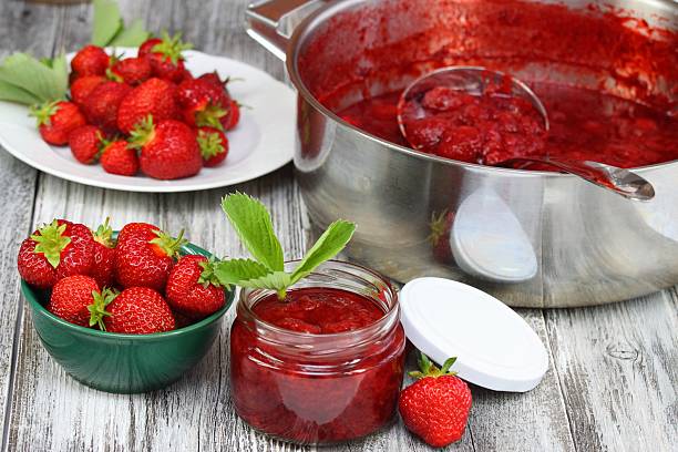 istock Homemade organic red strawberry jam 543486206