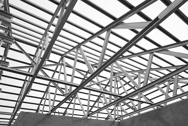 istock Structure of steel roof. 543554744