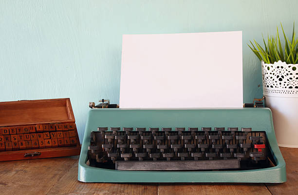 istock Photo of vintage typewriter with blank page 543555952