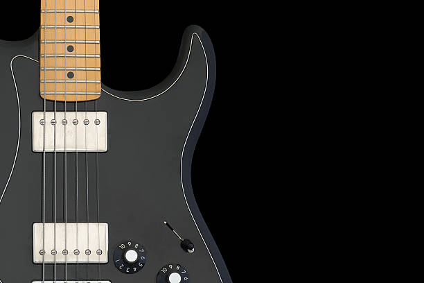 istock Electric guitar body isolated on black background. 543556182