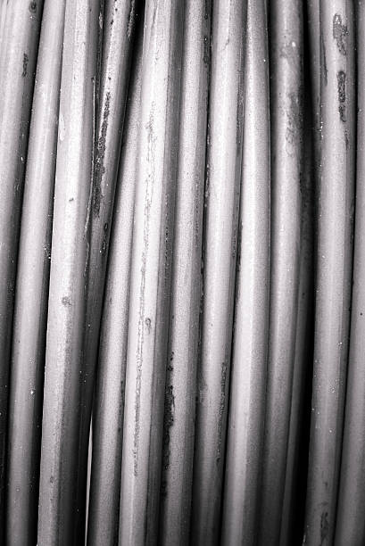 istock Close up rust aluminum wire rod 543556998
