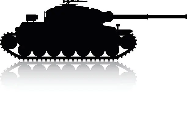 Vector illustration of Tank Silhouette