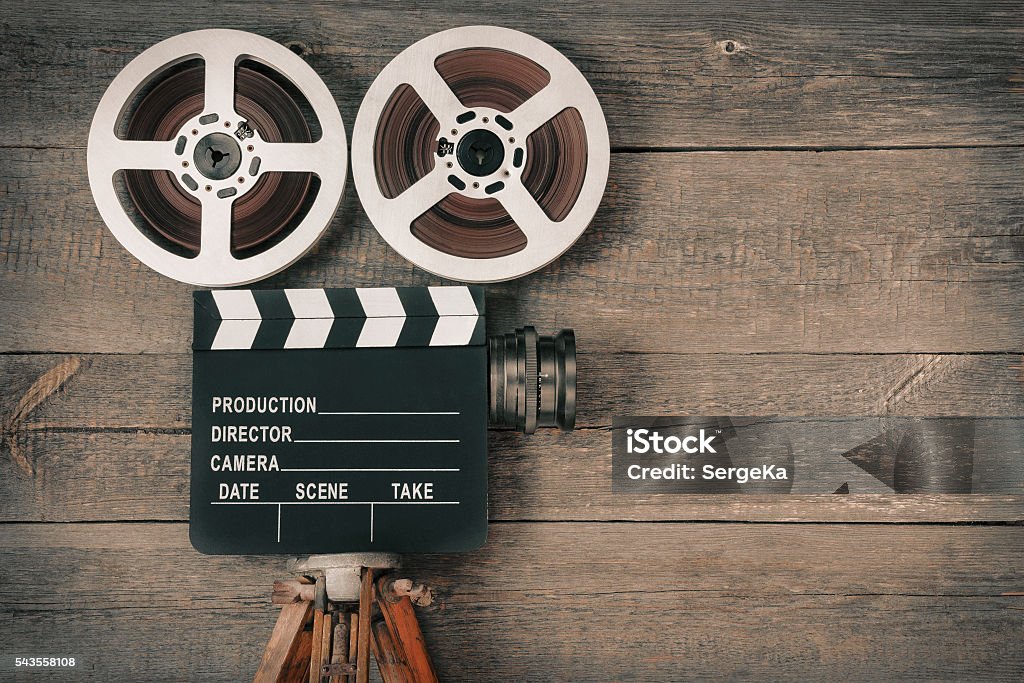 Alten Filmkamera  - Lizenzfrei Kinofilm Stock-Foto