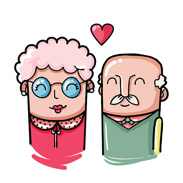 paar illustrationen - grandparent stock-grafiken, -clipart, -cartoons und -symbole