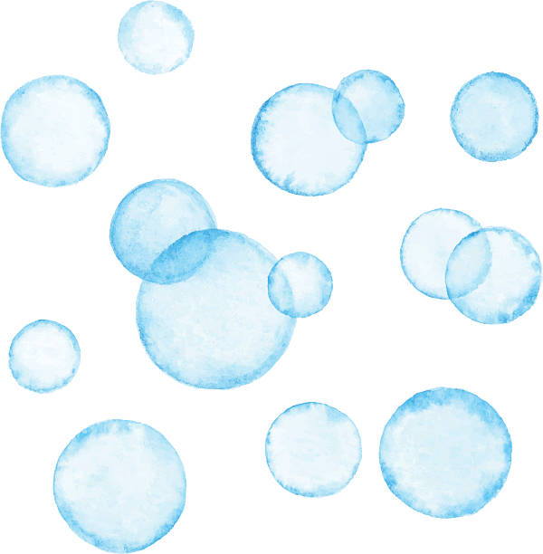 Watercolor Blue Bubbles Vector illustration of blue bubbles. bubble illustrations stock illustrations