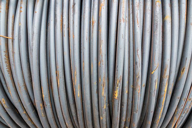 istock Close up rust aluminum wire rod 543559756