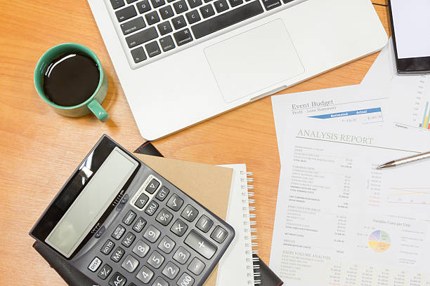 istock Business concept of office working background 543560892