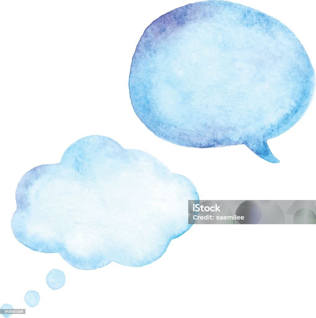 Watercolor Speech Bubble Vector illustration of speech bubble. Thought Bubble stock vector