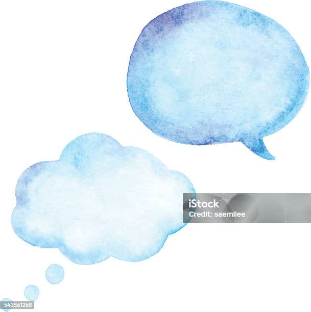 Watercolor Speech Bubble Stock Illustration - Download Image Now - Thought Bubble, Speech Bubble, Watercolor Painting