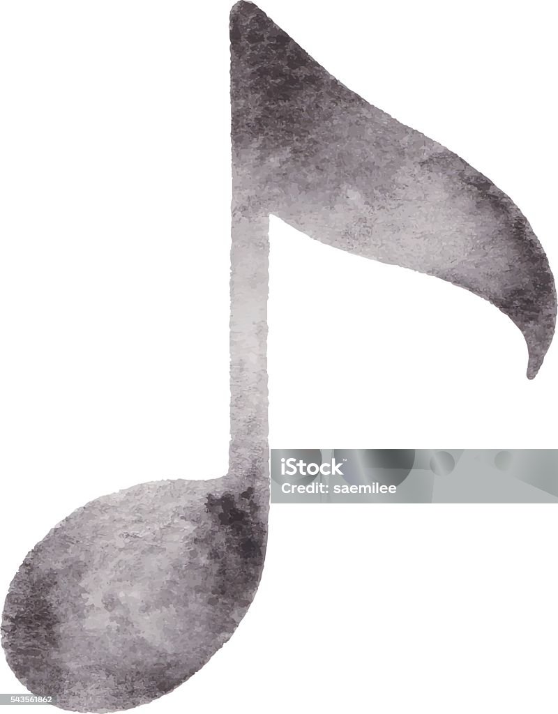 Watercolor Music Note Vector illustration of music note. Musical Note stock vector