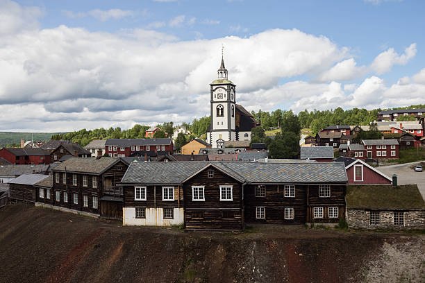 Roros town, Norway Roros, UNESCO  historic site, Norway roros mining city stock pictures, royalty-free photos & images