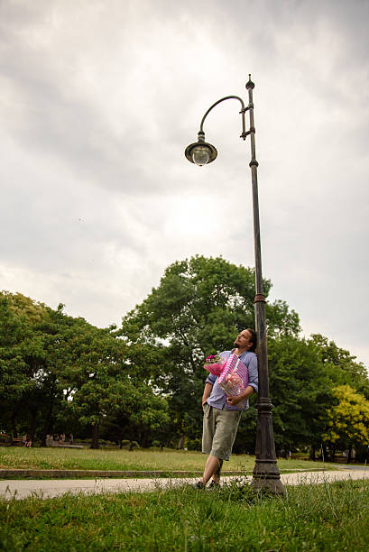 Man waiting for his date stock photo