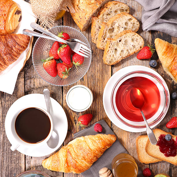 istock coffee cup,croissant and fruit 543566774