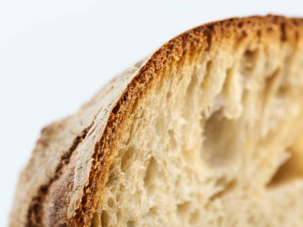 макро на хлеб на закваске - soda bread bread brown bread loaf of bread стоковые фото и изображения