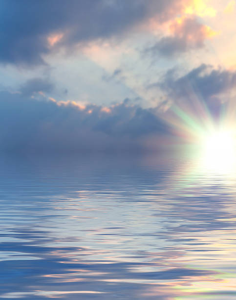istock Surface water ripple and reflection of soft sky and clouds 543567244