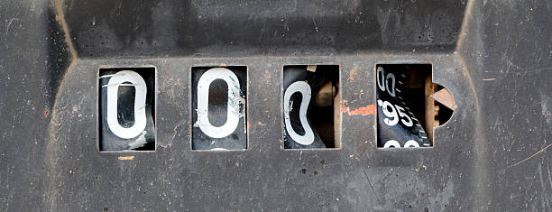 istock Old rusty counter on gasoline out damaged pump 543568166