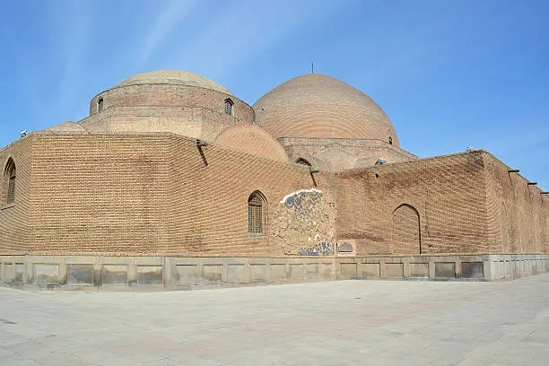 Outside view of the rare part of Blue mosque of Tabriz