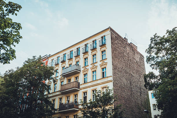 istock Low angle view of urban apartment building 543568920