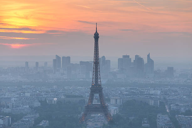 istock Aerial view of Paris at sunset. 543571622