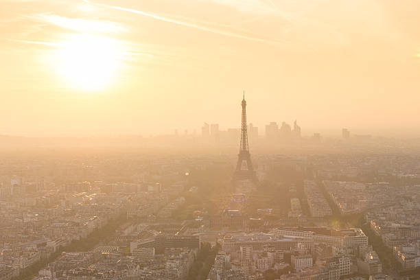 istock Aerial view of Paris at sunset. 543571664