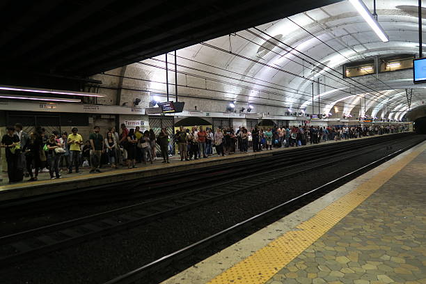 Rome Italy 17 June 2016 waiting metro Termini station stock photo