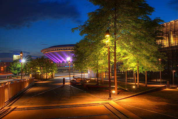 istock Katowice evening view of city 543575516
