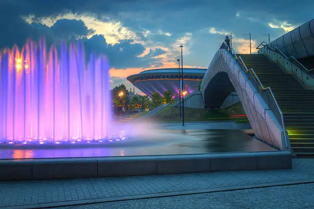 Katowice evening view of city