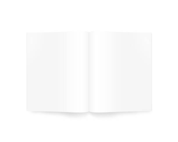 istock Open blank magazine mock up isolated on white. 543576106