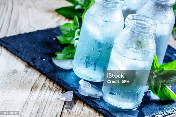 Cold Mineral Water With Ice Stock Photo - Download Image Now - Cold Temperature, Drink, Drinking Glass