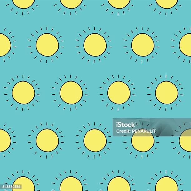 Cartoon Sun Pattern Cartoon Sun Pattern Stock Illustration - Download Image Now - Abstract ...