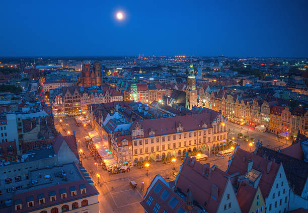 istock Wroclaw night panorama of old town 543585436