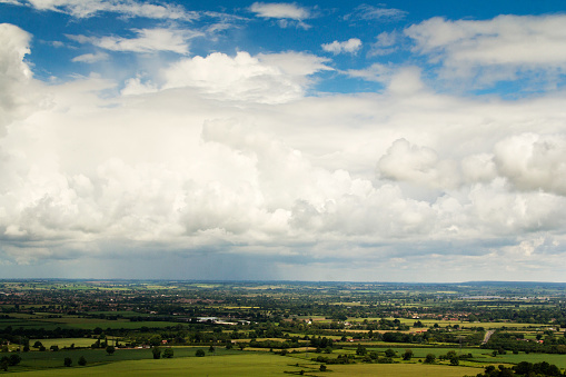 Cloudy view over the Chilterns in Buckinghamshire, England