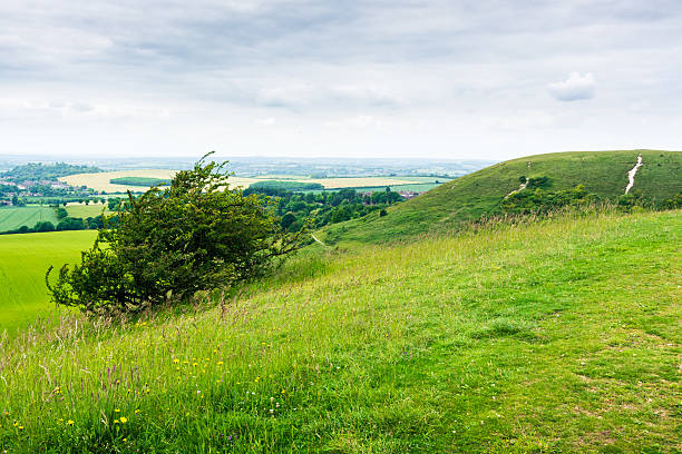 istock English landscape seen from a hill on overcast day 543585778