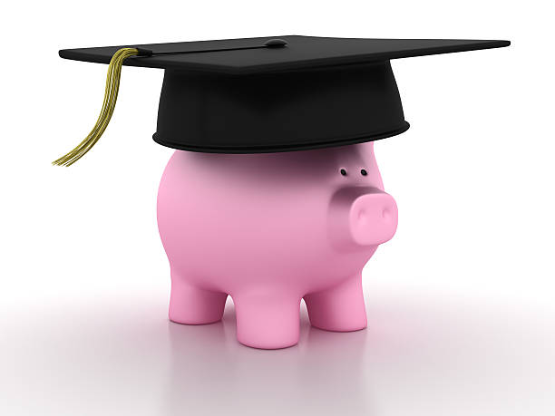 istock Piggy Bank  With Graduation Cap 543586728