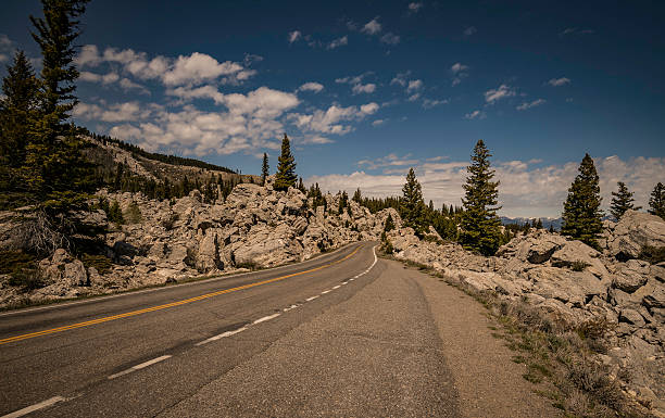 istock Road along the mountain in Yellowstone 543587322