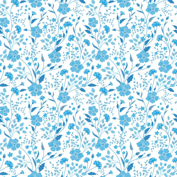 140,300+ Blue Floral Pattern Stock Illustrations, Royalty-Free Vector  Graphics & Clip Art - iStock