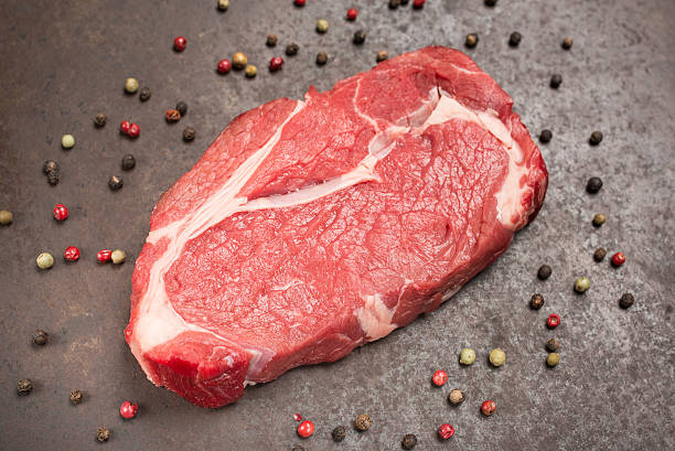 istock Topview raw rib eye beef steak 543589484