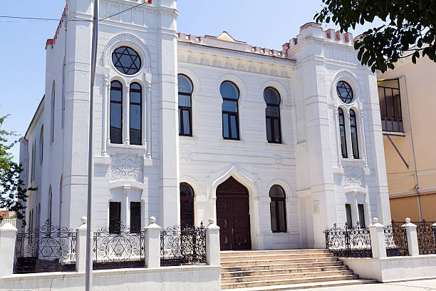 istock Snow-white building of the synagogue in Batumi 543590470
