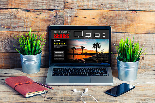 istock Streaming tv series on the internet. 543590542