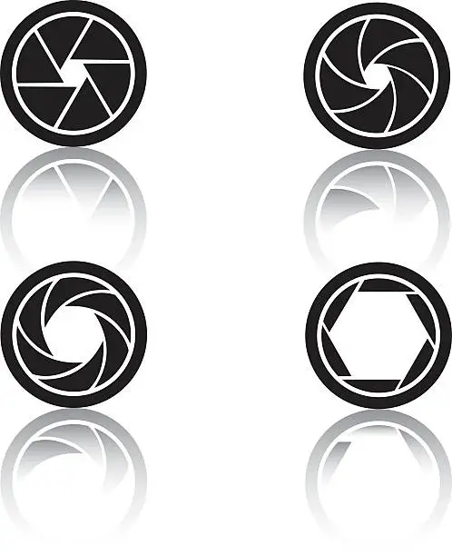 Vector illustration of Camera Shutter Icons