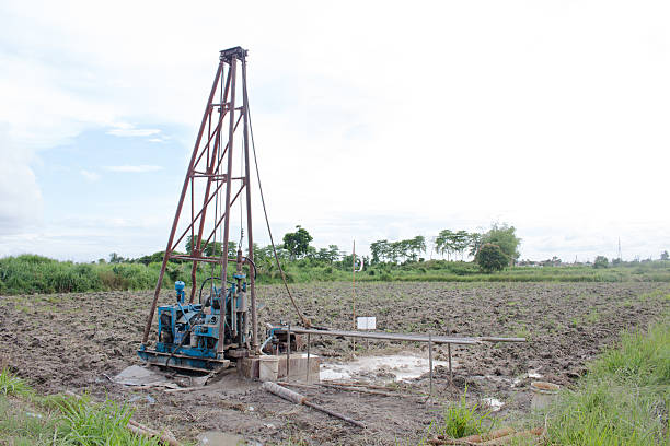 istock Water drilling rigs, Concept image about the drought. 543594244